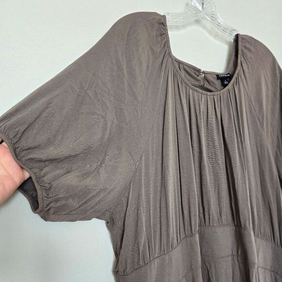 Torrid Skater Mini Dress Slub Puff Sleeve Brown Size 1X 14/16 - Picture 5 of 12